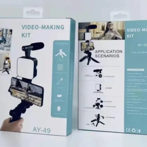 ContentProKit™ - KIT DE VIDEO MICROFONO LUZ Y TRIPODE